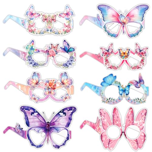 Topfunyy Schmetterlings-Papierbrillen, 8 Stück, Frühlingsschmetterling, Party-Papierbrillen, Foto-Requisiten für Frühling, Urlaub, Schmetterling, Geburtstagsdekorationen Topfunyy Schmetterlings-Papierbrillen, 8 Stück, Frühlingsschmetterling, Party-Papierbrillen, Foto-Requisiten für Frühling, Urlaub, Schmetterling, Geburtstagsdekorationen von Topfunyy