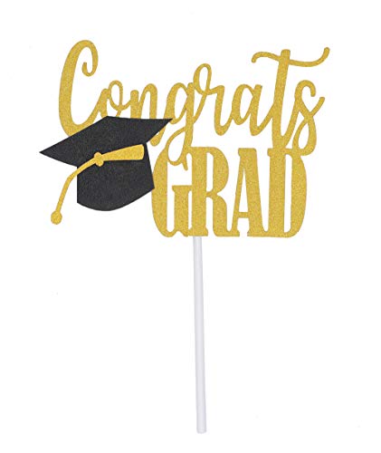 Topfunyy Tortenaufsatz „Congrats Grad“, doppelseitiger Glitzeraufsatz für Abschluss-/Absolventenparty-Dekorationen Topfunyy Tortenaufsatz „Congrats Grad“, doppelseitiger Glitzeraufsatz für Abschluss-/Absolventenparty-Dekorationen von Topfunyy