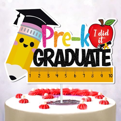 Tortenaufsatz 2025 Pre-K Graduation "I Did It" für Kinder, Kindergarten, Abschlussfeier oder für Jungen oder Mädchen, Vorschulabschluss, Party-Dekorationen von Topfunyy