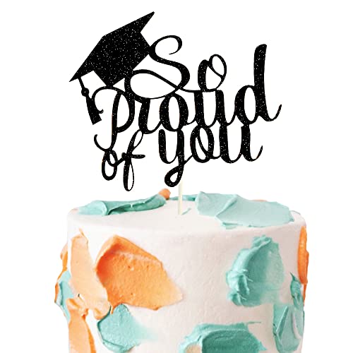 Tortenaufsatz mit Aufschrift "So Proud of You", schwarzer Glitzer, Congrats Grad, Kuchendekoration für Abschlussfeier 2024 Tortenaufsatz mit Aufschrift "So Proud of You", schwarzer Glitzer, Congrats Grad, Kuchendekoration für Abschlussfeier 2024 von Topfunyy