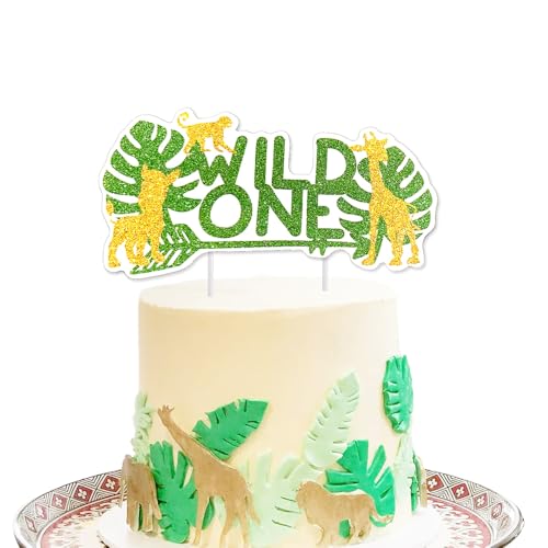 Wild One Tortenaufsatz, Dschungelsafari, 1. Geburtstag, Kuchendekoration, Wildtier-Kuchendekoration für Babyparty, 1. Geburtstag, Party-Dekoration Wild One Tortenaufsatz, Dschungelsafari, 1. Geburtstag, Kuchendekoration, Wildtier-Kuchendekoration für Babyparty, 1. Geburtstag, Party-Dekoration von Topfunyy