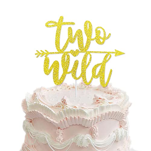 Zwei wilde Geburtstagstorten-Topper, doppelseitig, goldfarben, glitzernd, zweiter Geburtstag, Kuchen-Picker für Baby-Party-Dekorationen zum 2. Geburtstag … Zwei wilde Geburtstagstorten-Topper, doppelseitig, goldfarben, glitzernd, zweiter Geburtstag, Kuchen-Picker für Baby-Party-Dekorationen zum 2. Geburtstag … von Topfunyy