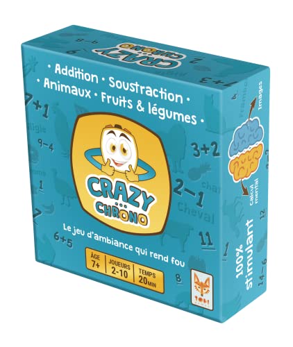 TOPI GAMES - Crazy Chrono Tiere und Früchte – Gesellschaftsspiel – ab 7 Jahren – 2 bis 10 Spieler – CC1-MI-849001 – französische Version von Topi Games