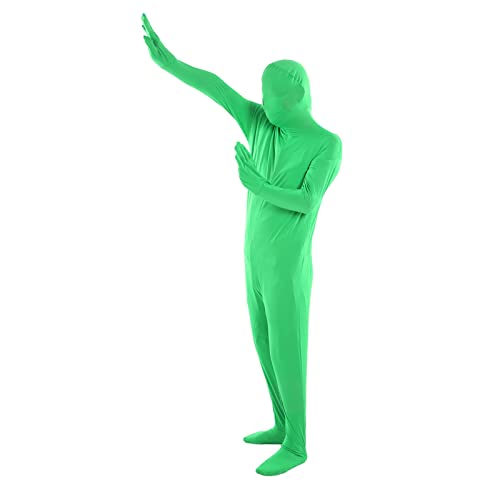Green Screen Chromakey Bodysuit Handschuhe Kapuze, Fotografie Green Chromakey Bodysuit, Unisex Spandex Stretch Kostüm für Erwachsene Disappearing Man Body Suit (170cm) von Topiky