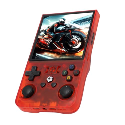 Topiky R36MAX Handheld Spielekonsole mit 4 Zoll IPS Bildschirm, Open Source Game Player, 4000 mAh Akku, Unterstützt Mehr Als 60 Emulatoren, Mehrere Spiele, Dual System (64GB) von Topiky