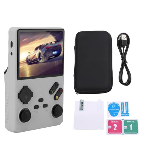 Topiky 2025 Neues V40 Pro Retro Handheld Game Console mit 256 G, 4,0 Zoll IPS Bildschirm Retro Gaming Konsole, 3,5 Zoll IPS Klassiker System Retro Video Games Konsolen, Tragbarer (Silver) von Topiky