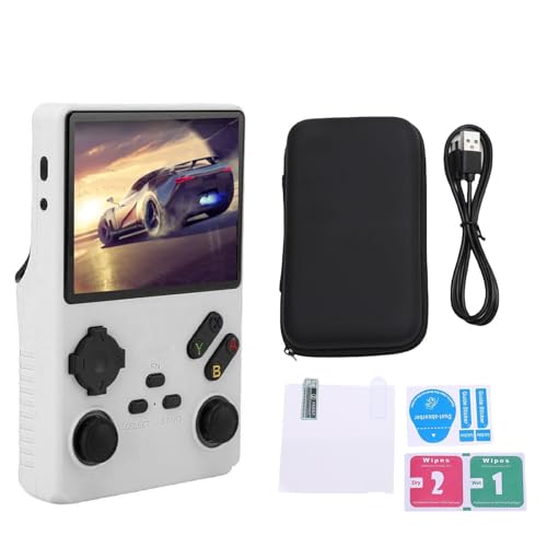 Topiky 2025 Neues V40 Pro Retro Handheld Game Console mit 256 G, 4,0 Zoll IPS Bildschirm Retro Gaming Konsole, 3,5 Zoll IPS Klassiker System Retro Video Games Konsolen, Tragbarer (White) von Topiky