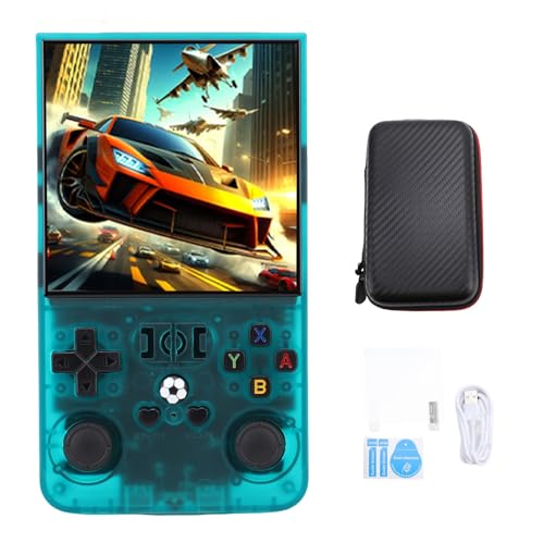 Topiky R36MAX Retro Handheld Game Console, 4in IPS HD Bildschirm Retro Gaming Konsole, 60 ＋ Mainstream Emulatorspiele Retro Spielkonsole, Tragbare Hand Open Source Linux System (Klar grün1) von Topiky