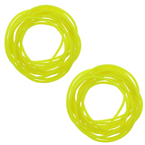 Topkids Accessories 24 x Gummi-Armbänder, Gummi-Armreifen, für Kinder, Partytüten, Gelee, Schmuck, Handgelenkbänder, 80er-Jahre-Neon-90er-Jahre-Kostüm, modische Armbänder (Neongelb) von Topkids Accessories