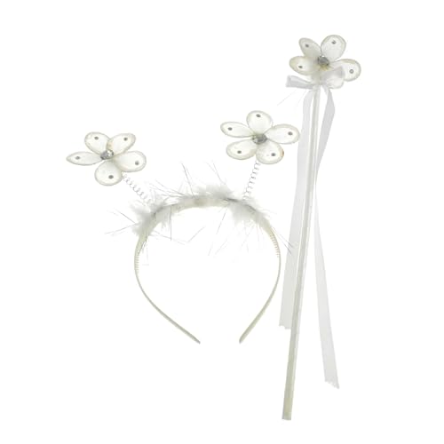 Topkids Accessories Feenstab für Kostüm, Prinzessinnenkönigin, hübsch, glitzernde Zauberstäbe für Mädchen, Verkleidungsstab, Prinzessinnen-Zauberstab, niedliches Kinder-Zubehör (weißes Blumenmuster) Topkids Accessories Feenstab für Kostüm, Prinzessinnenkönigin, hübsch, glitzernde Zauberstäbe für Mädchen, Verkleidungsstab, Prinzessinnen-Zauberstab, niedliches Kinder-Zubehör (weißes Blumenmuster) von Topkids Accessories