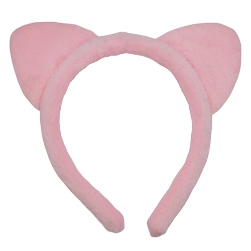 Topkids Accessories Katzenohren für Kinder & Erwachsene, schwarzes Katzen-Stirnband, Kinderverkleidung, Cosplay-Zubehör, Tier-Kostüm, flauschige Katzenohren, Welttag Kostüm (rosa Plüsch) von Topkids Accessories