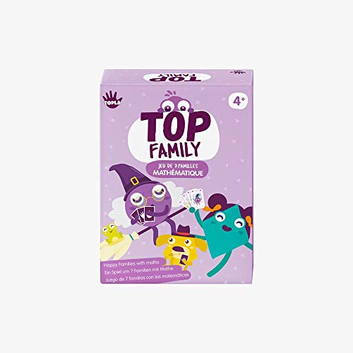Topla Spiel mit 7 mathematischen Familien – Top Family – illustriertes Kartenspiel ab 4 Jahren – spielt in 4 Sprachen von Topla