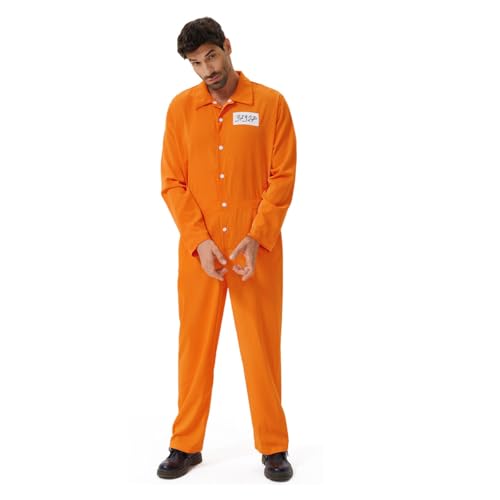 Topmall Orangefarbener Gefängnis-Overall für Erwachsene, Häftlingskostüm mit Gürtel, für Herren und Damen, Halloween, Grün , Adult-XXL Topmall Orangefarbener Gefängnis-Overall für Erwachsene, Häftlingskostüm mit Gürtel, für Herren und Damen, Halloween, Grün , Adult-XXL von Topmall