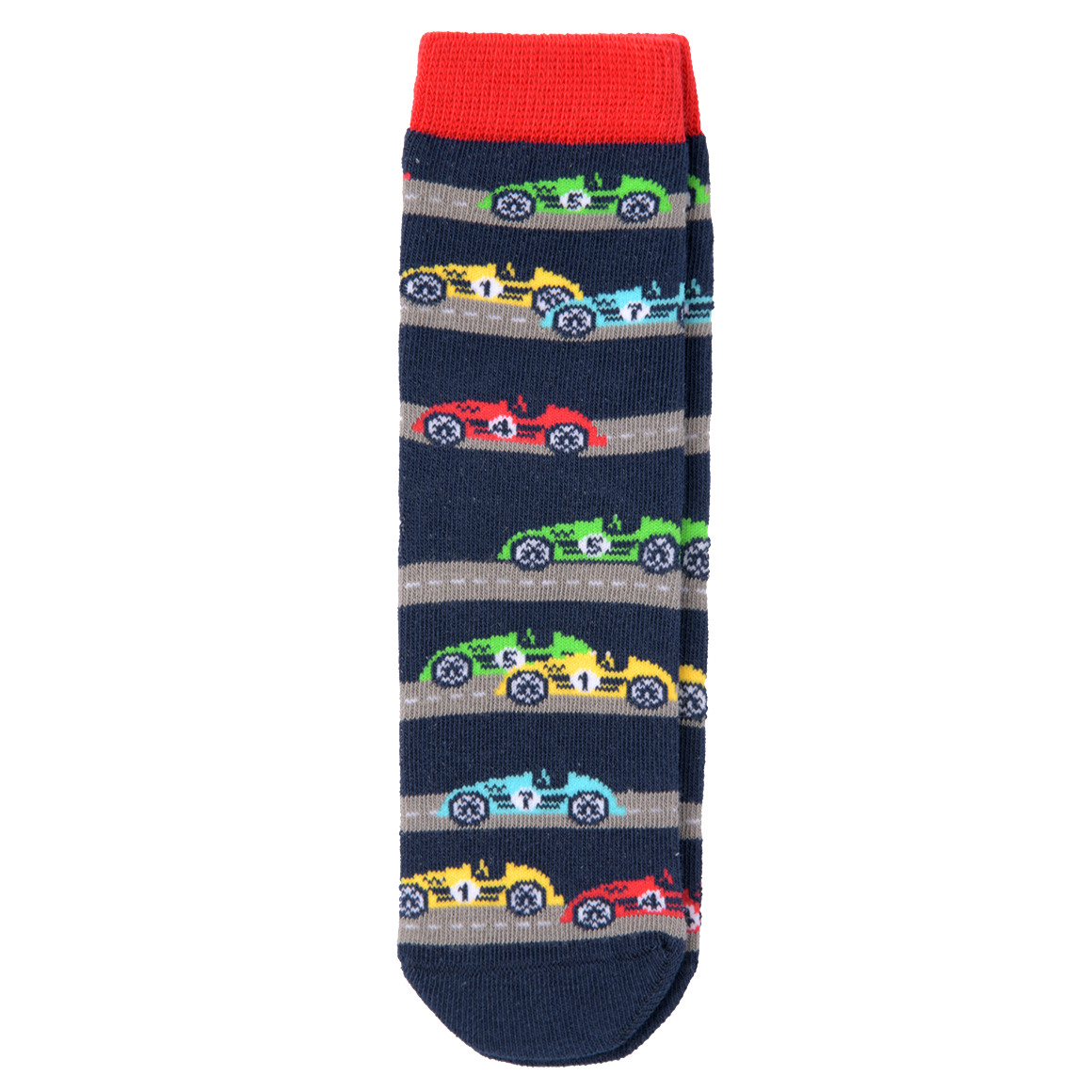 1 Paar Jungen Socken mit Rennauto-Motiven 1 Paar Jungen Socken mit Rennauto-Motiven von Topolino