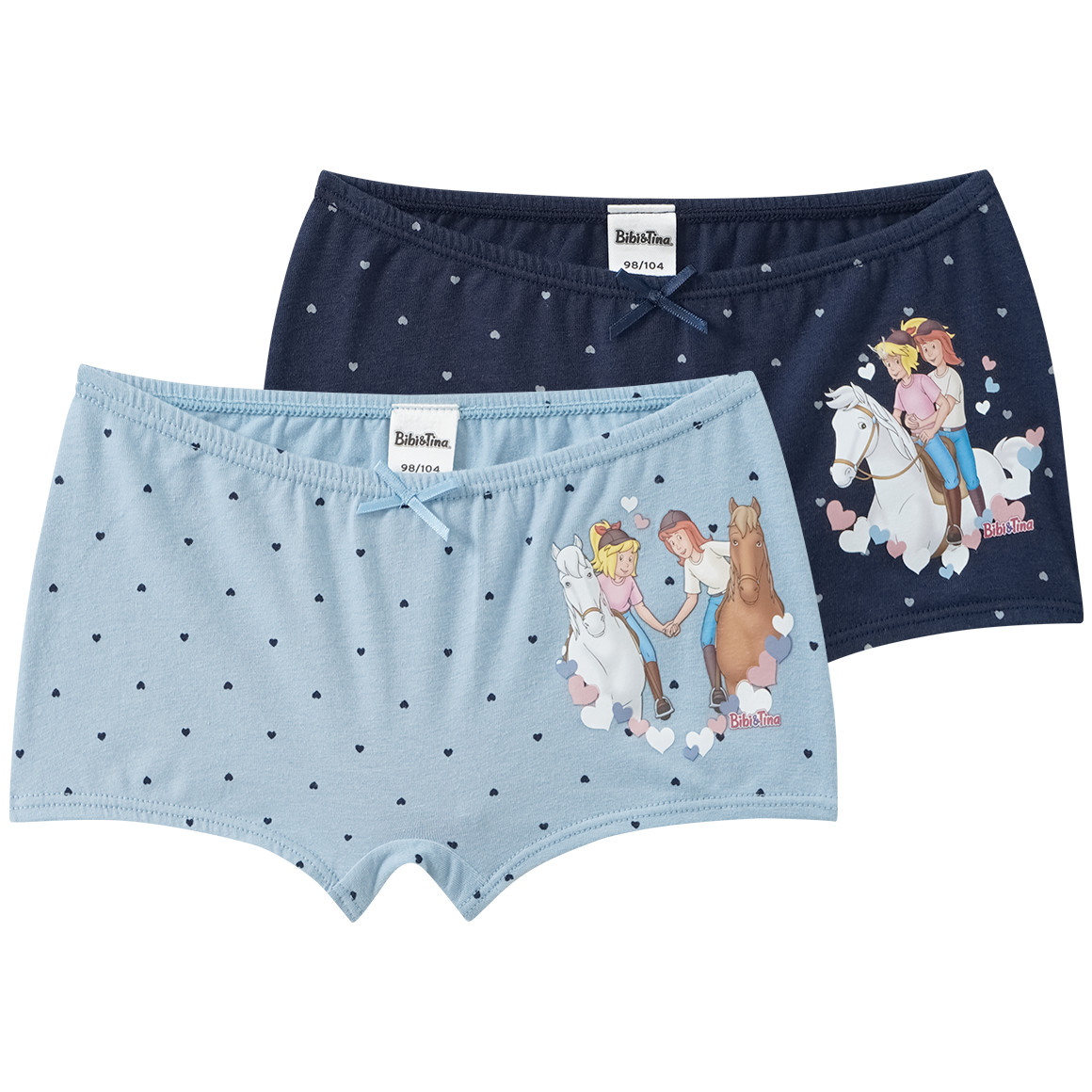 2 Bibi & Tina Pantys mit Herzchen allover von Topolino