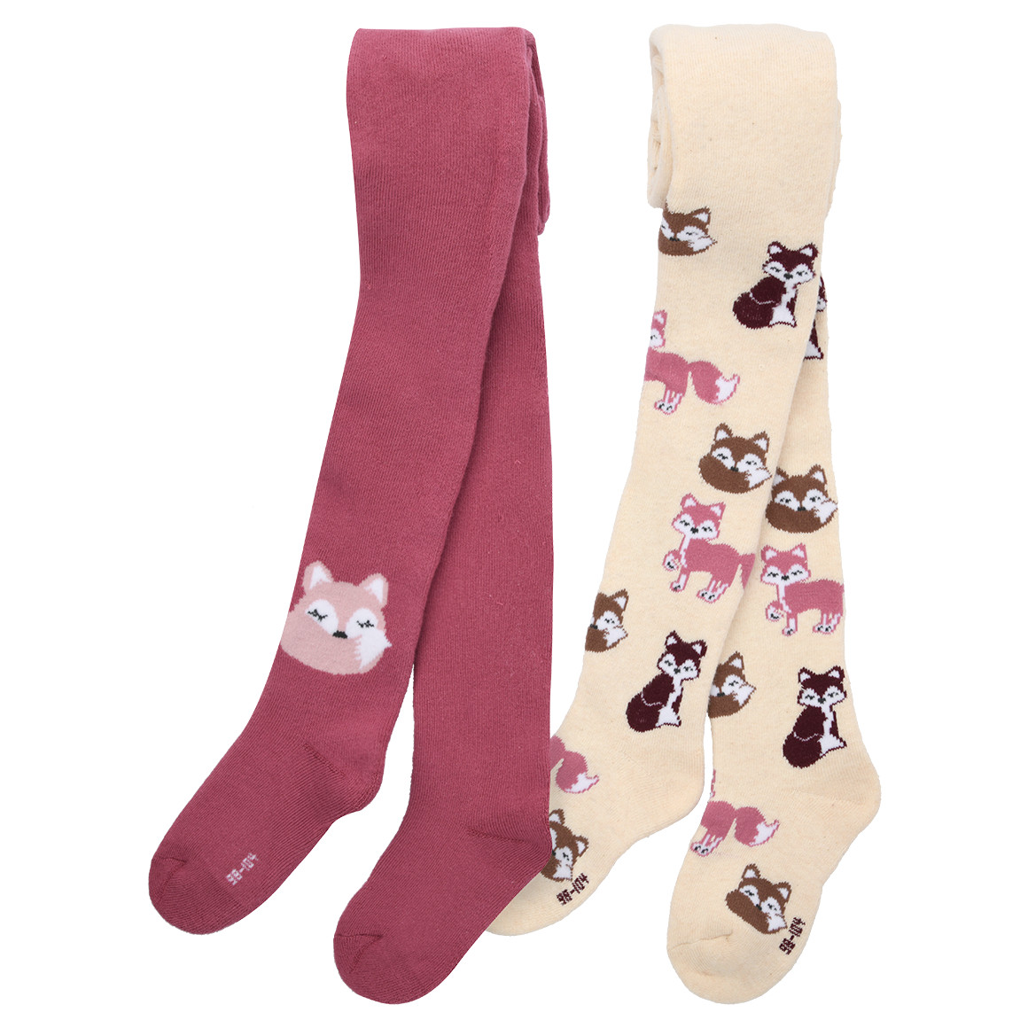 2 Mädchen Frottee-Strumpfhosen mit Motiven von Topolino