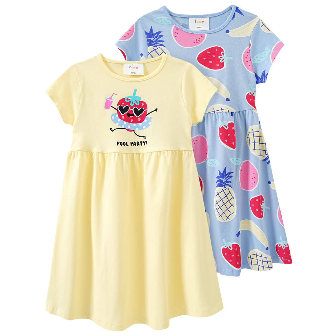 2 Mädchen Kleider mit bunten Motiven von Topolino