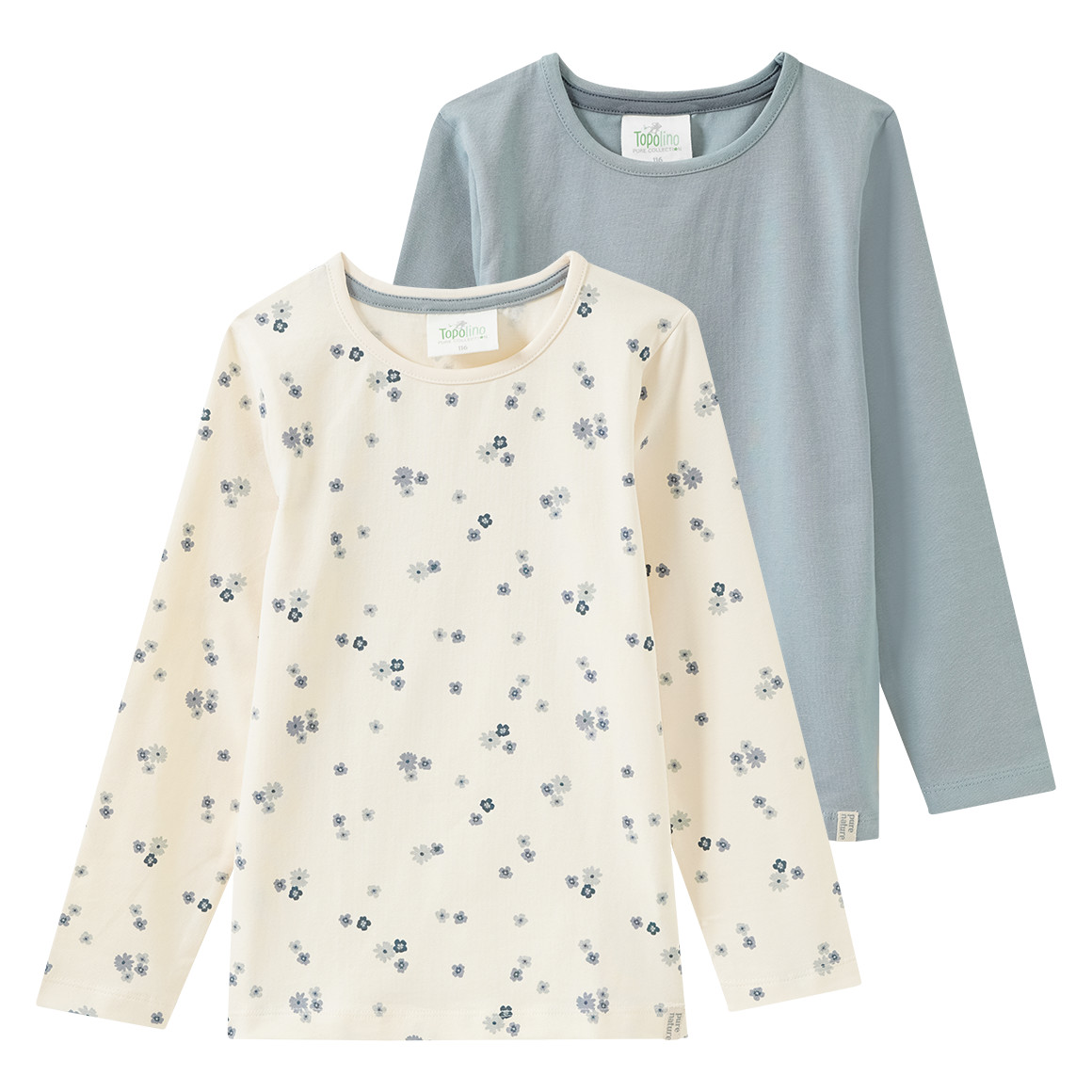 2 Mädchen Langarmshirts mit Blümchen von Topolino