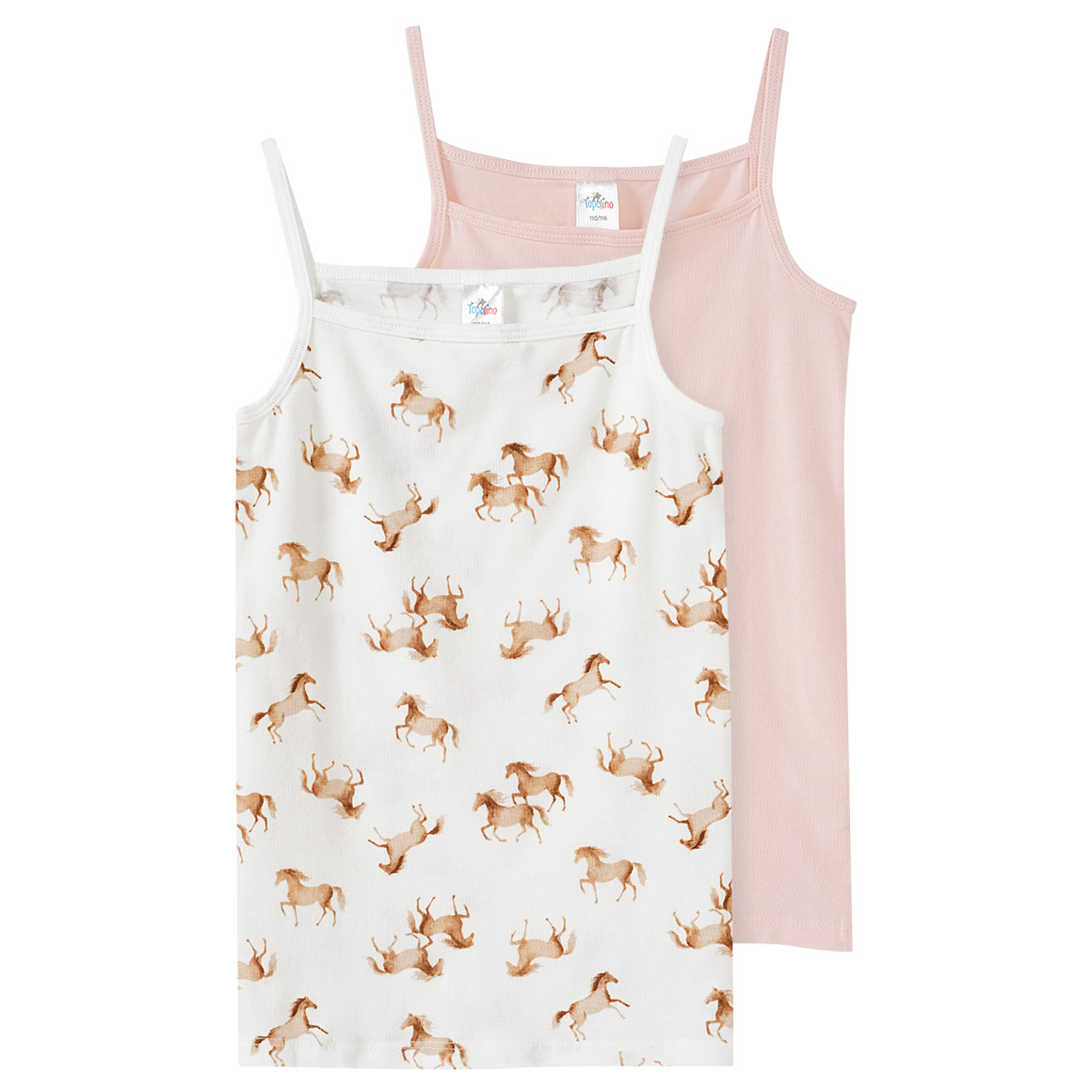 2 Mädchen Unterhemden mit Bio-Baumwolle 2 Mädchen Unterhemden mit Bio-Baumwolle von Topolino