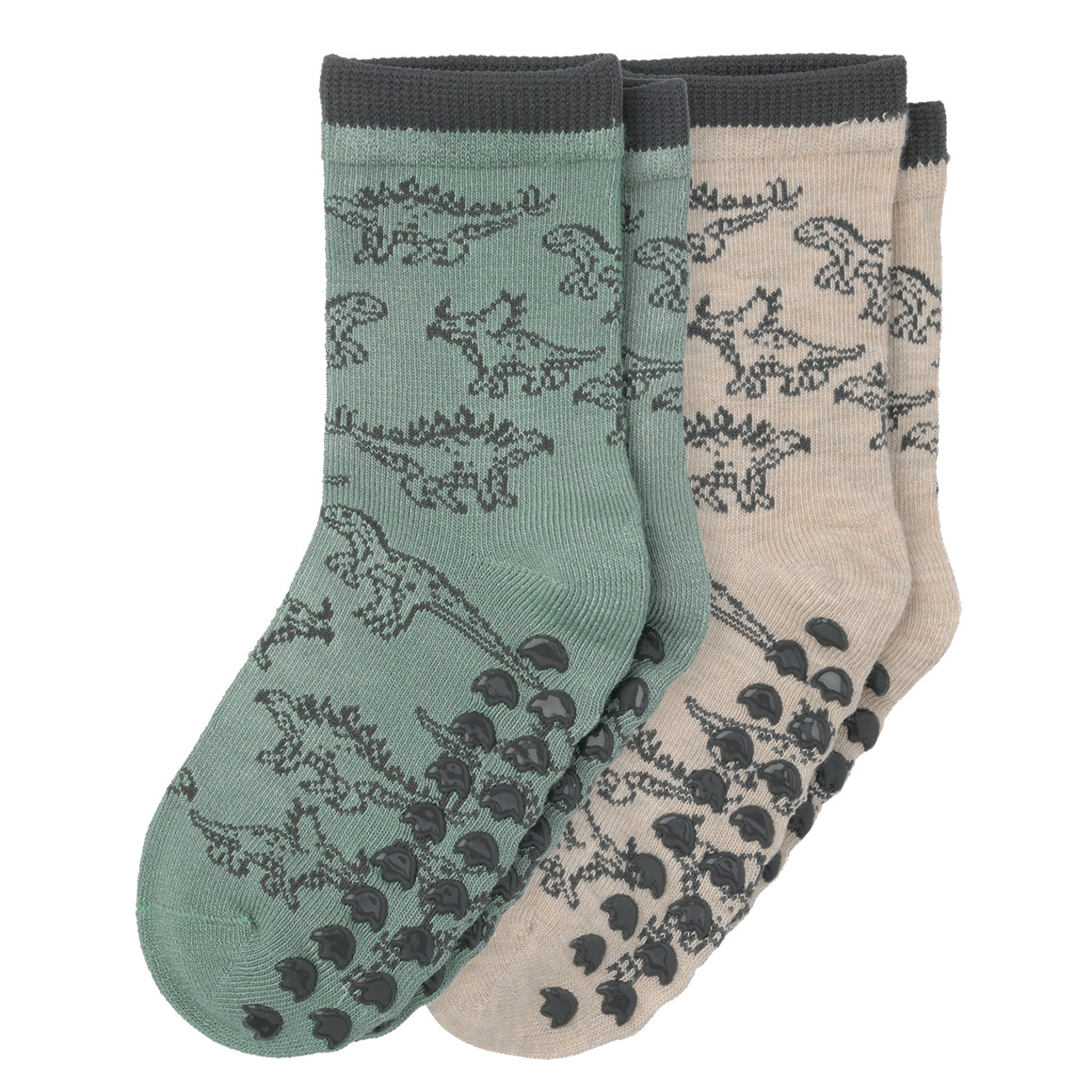 2 Paar Jungen Stoppersocken mit Dino-Motiven von Topolino
