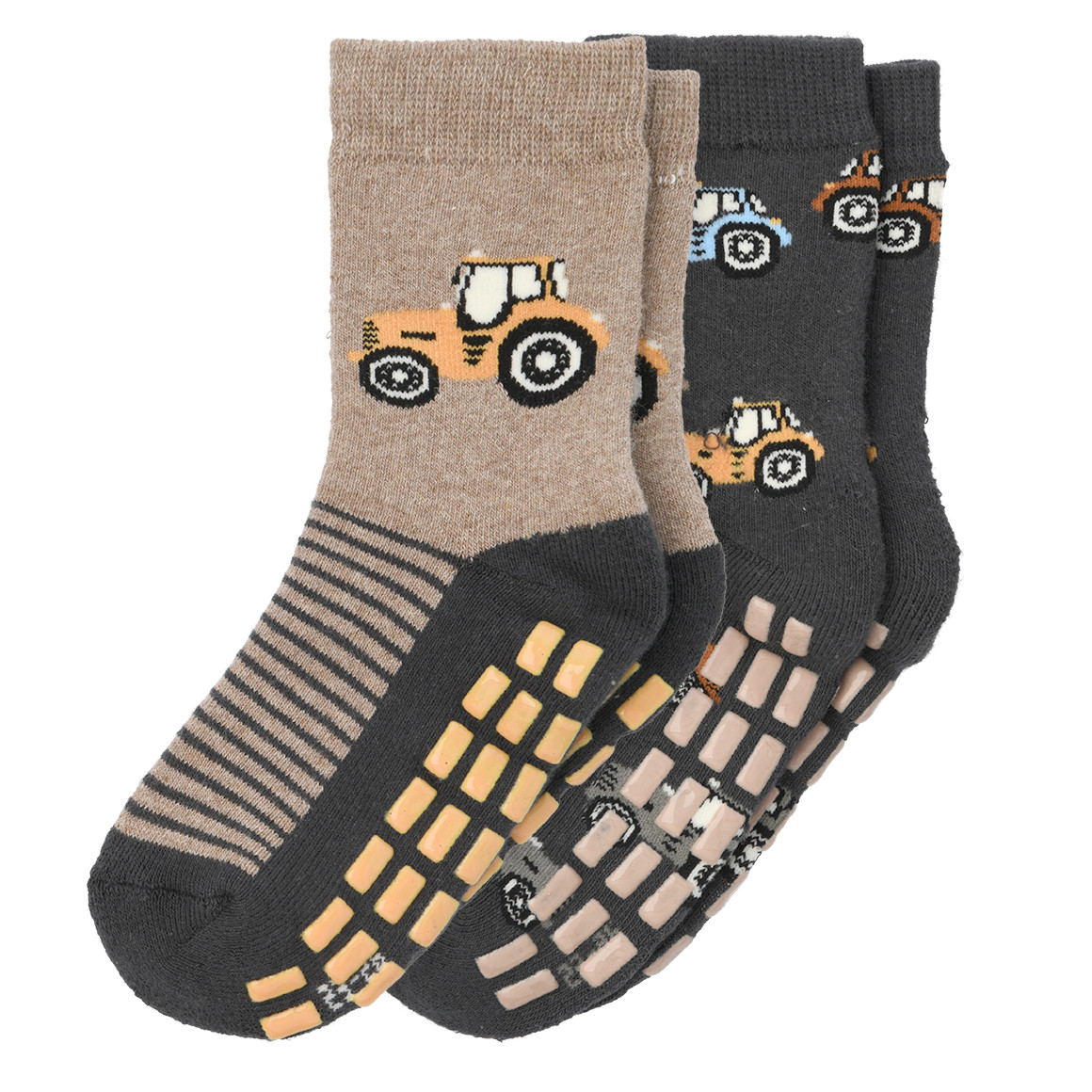 2 Paar Jungen Stoppersocken mit Traktor-Motiv von Topolino