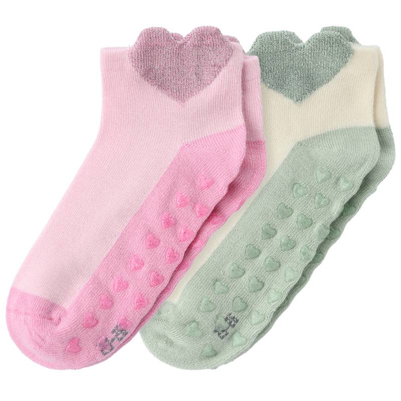 2 Paar Mädchen Sneaker-Socken mit ABS-Sohle von Topolino