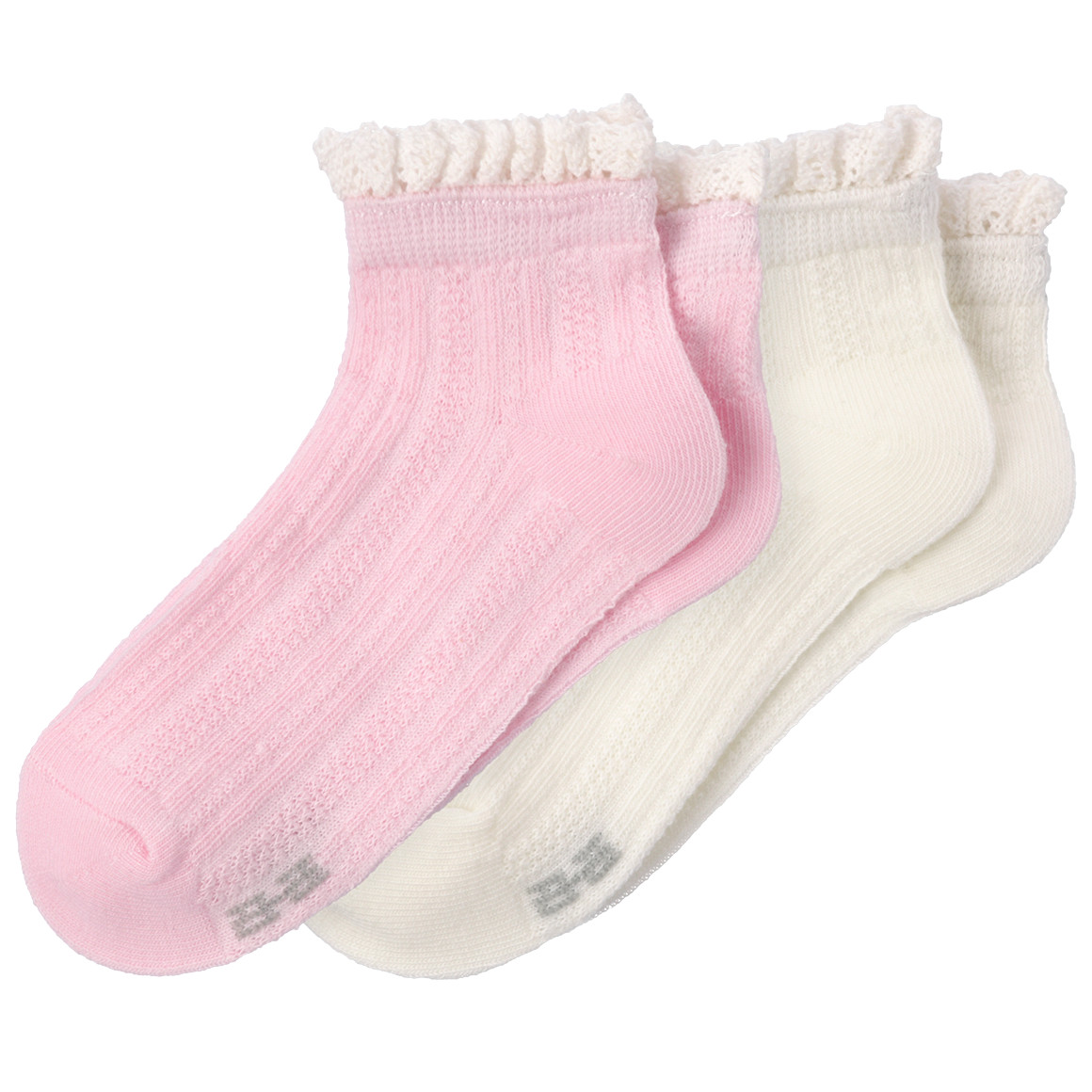 2 Paar Mädchen Sneaker-Socken mit Spitze von Topolino