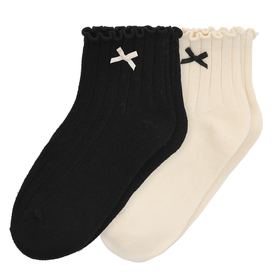 2 Paar Mädchen Socken mit Rippstruktur von Topolino