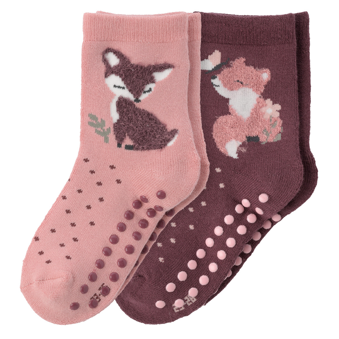 2 Paar Mädchen Stoppersocken mit Fuchs-Motiv von Topolino