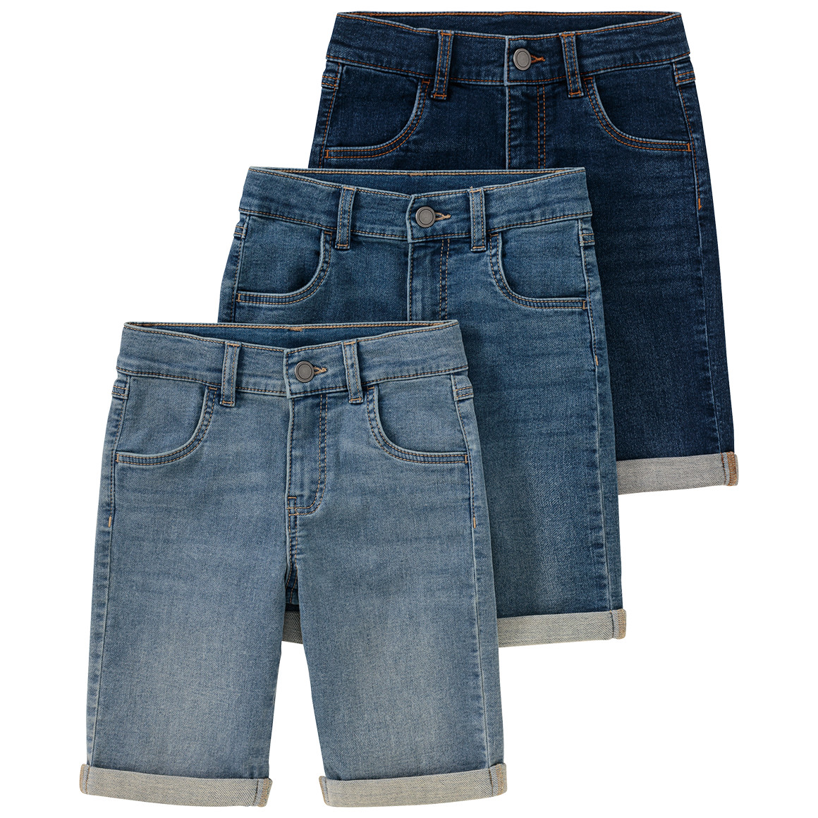 3 Jungen Jeansshorts im Basic-Look von Topolino