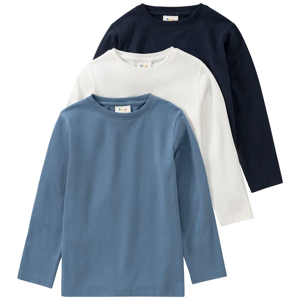 3 Jungen Langarmshirts im Basic-Look von Topolino
