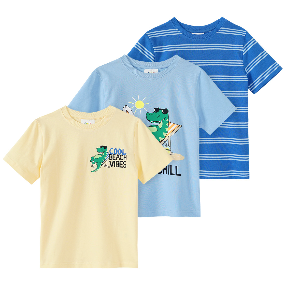 3 Jungen T-Shirts in verschiedenen Dessins 3 Jungen T-Shirts in verschiedenen Dessins von Topolino