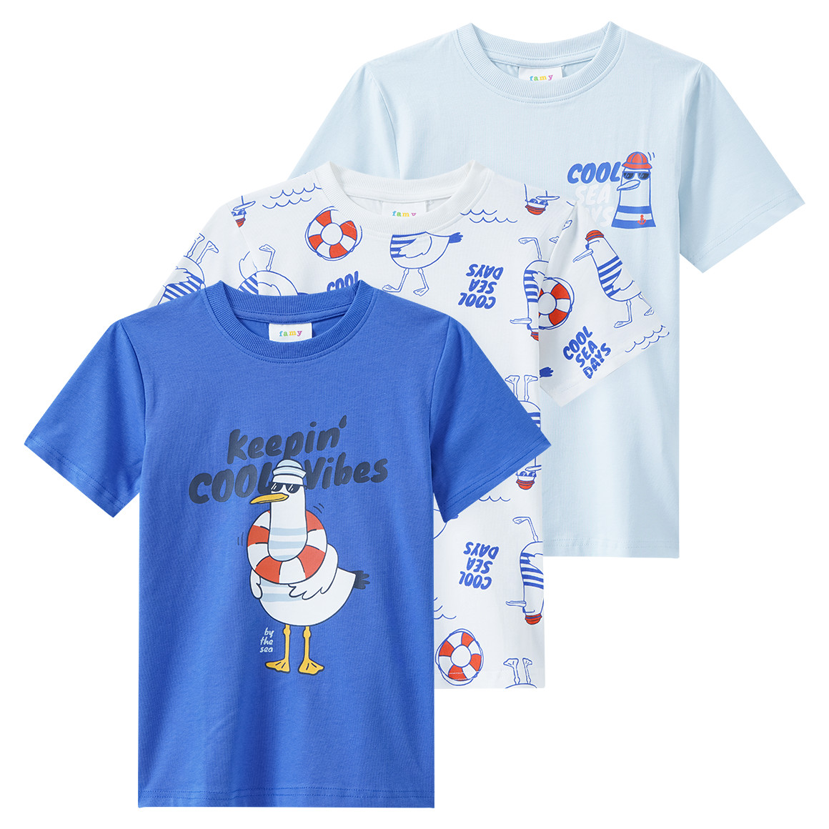 3 Jungen T-Shirts in verschiedenen Dessins von Topolino