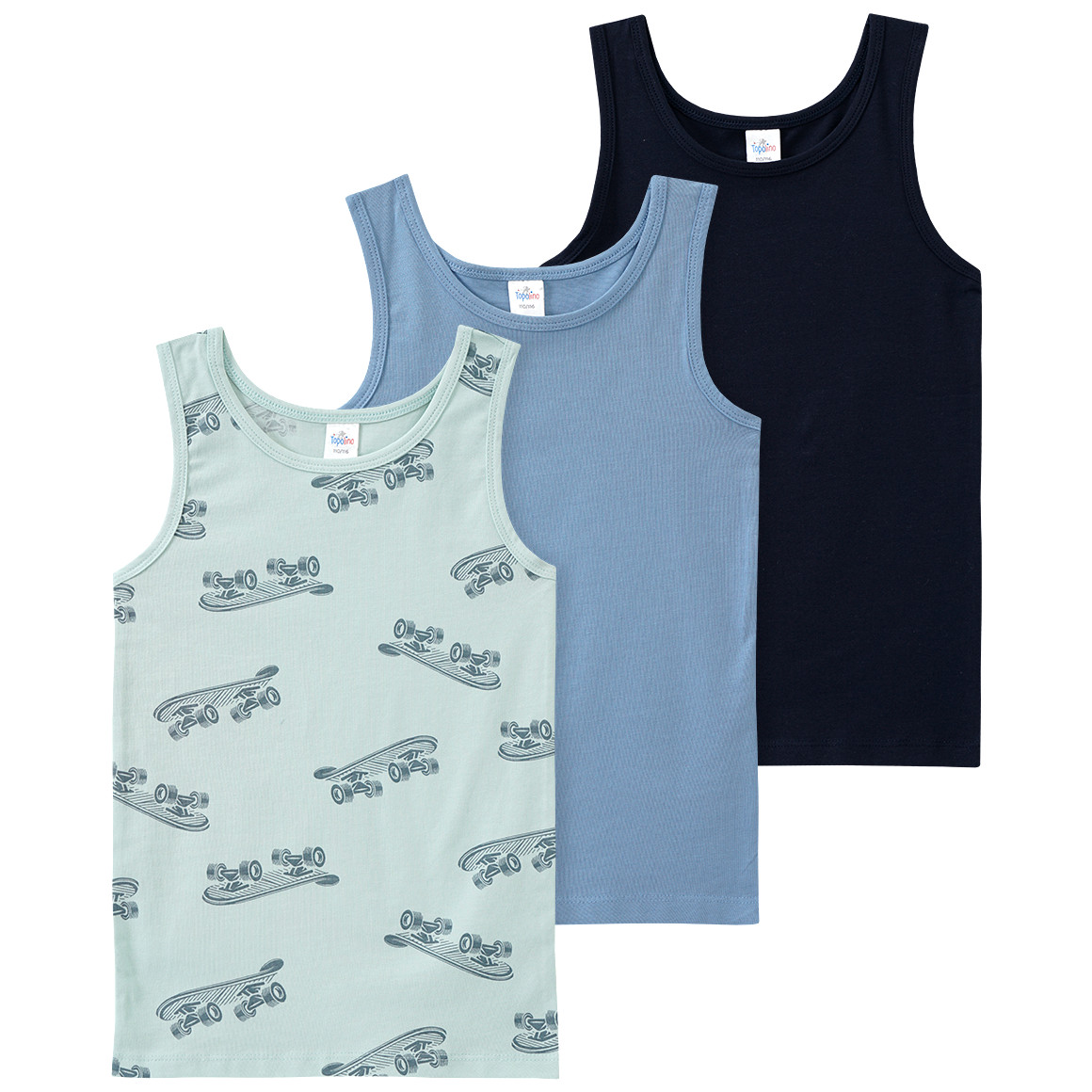 3 Jungen Unterhemden mit Bio-Baumwolle 3 Jungen Unterhemden mit Bio-Baumwolle von Topolino