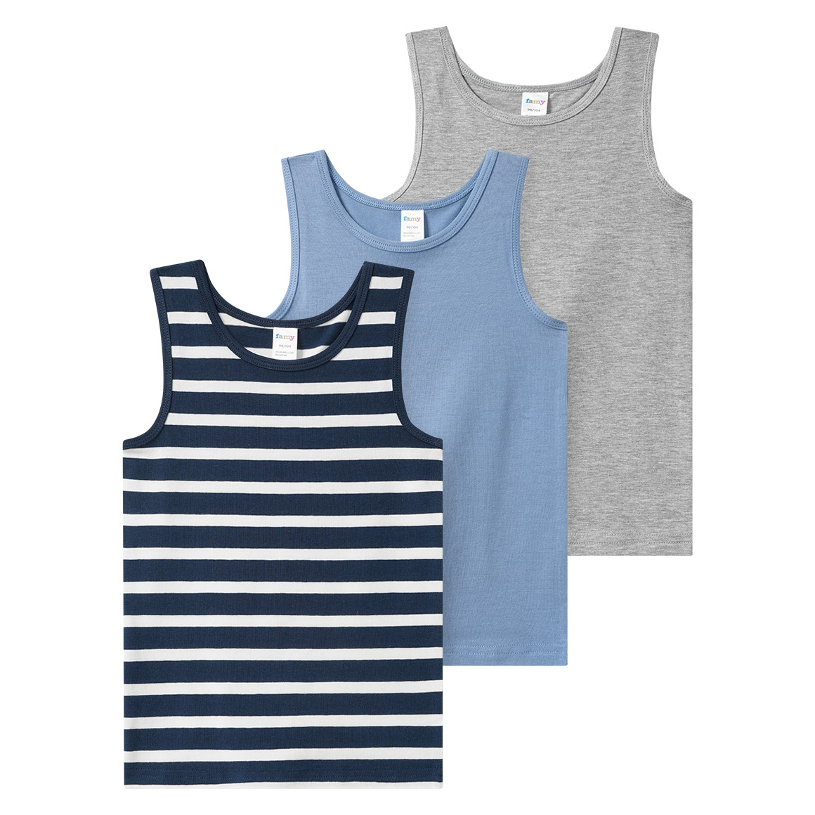 3 Jungen Unterhemden mit Bio-Baumwolle 3 Jungen Unterhemden mit Bio-Baumwolle von Topolino