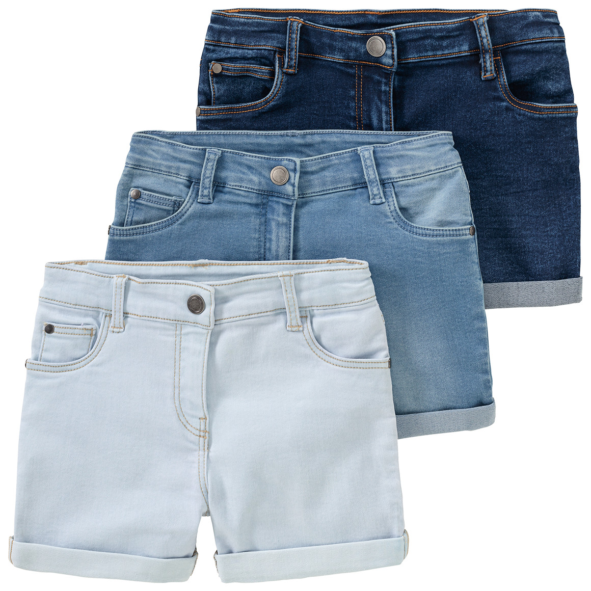3 Mädchen Jeansshorts im Five-Pocket-Style von Topolino
