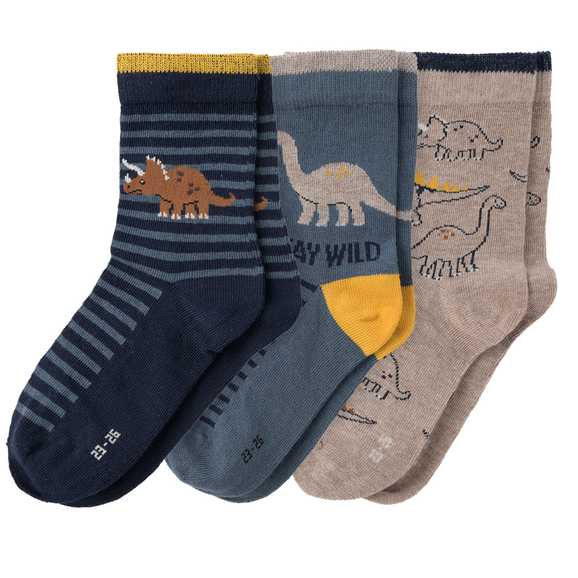 3 Paar Jungen Socken in verschiedenen Dessins 3 Paar Jungen Socken in verschiedenen Dessins von Topolino