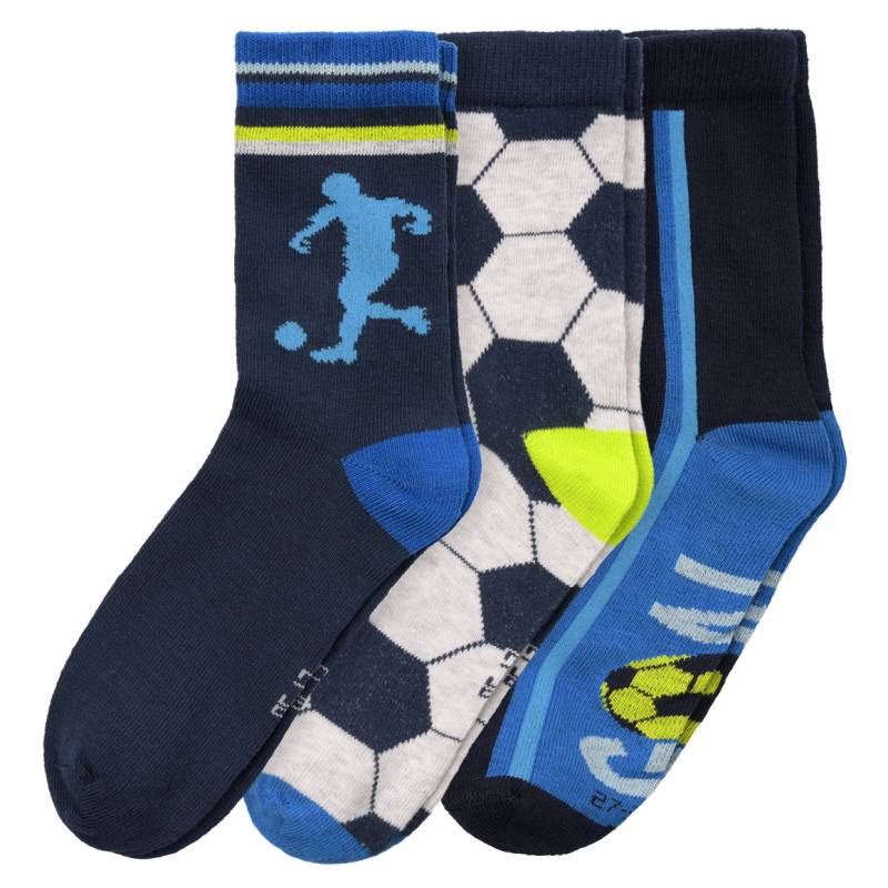 3 Paar Jungen Socken mit Fußball-Motiven von Topolino