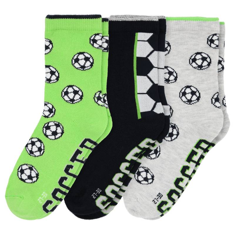 3 Paar Jungen Socken mit Fußball-Motiven von Topolino