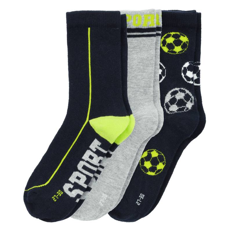 3 Paar Jungen Socken mit Fußball-Motiven 3 Paar Jungen Socken mit Fußball-Motiven von Topolino
