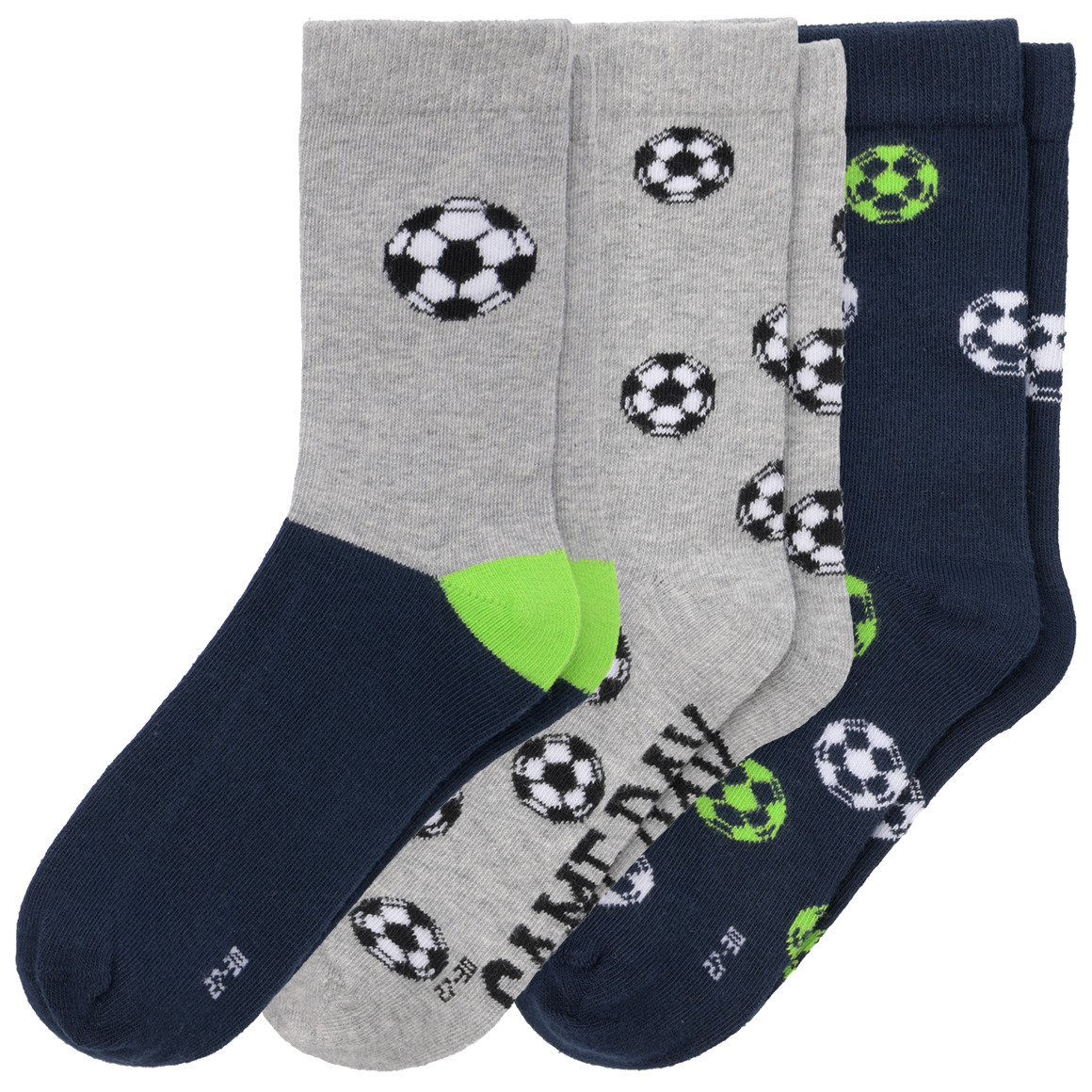 3 Paar Jungen Socken mit Fußball-Motiven 3 Paar Jungen Socken mit Fußball-Motiven von Topolino