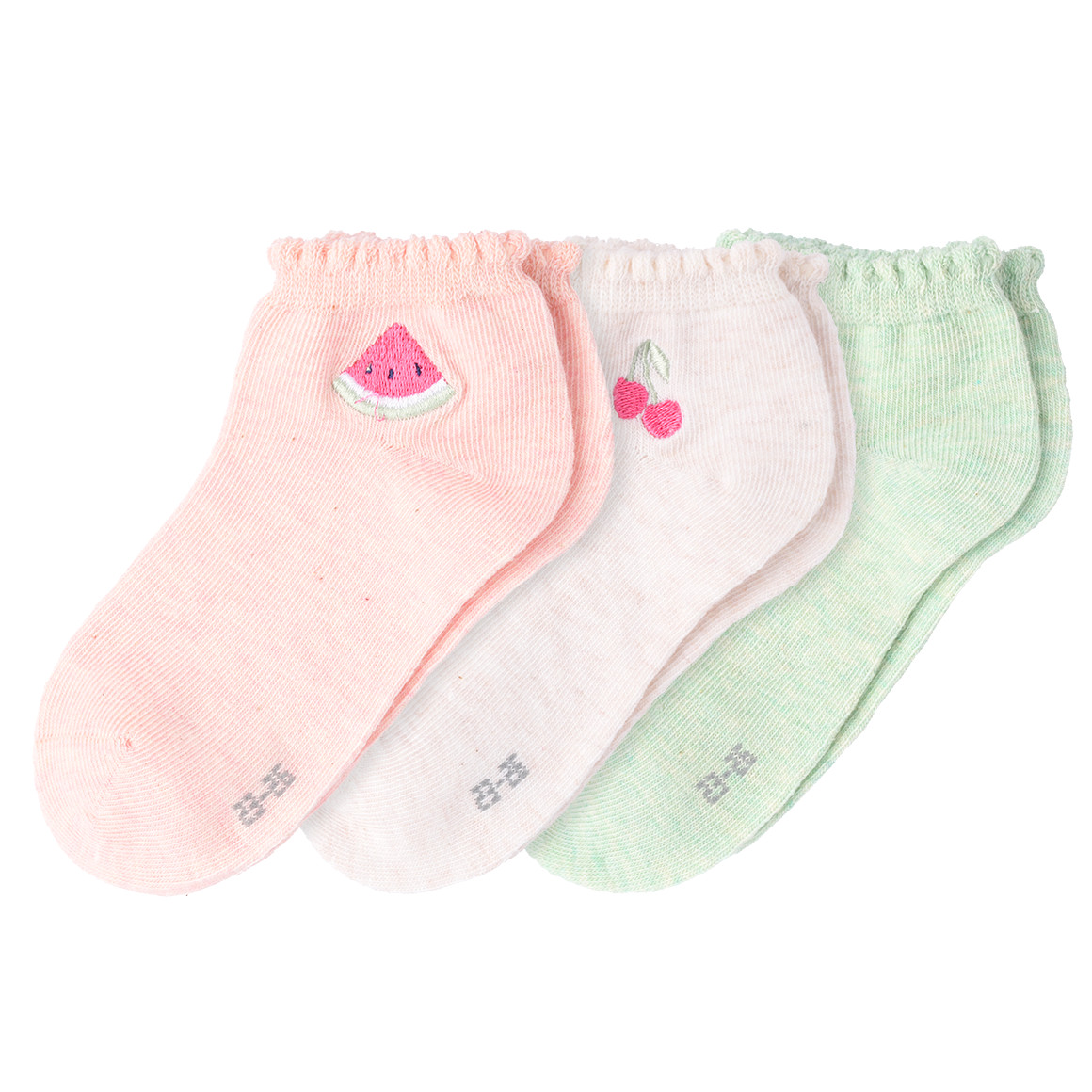 3 Paar Mädchen Sneaker-Socken mit Picot-Kante von Topolino