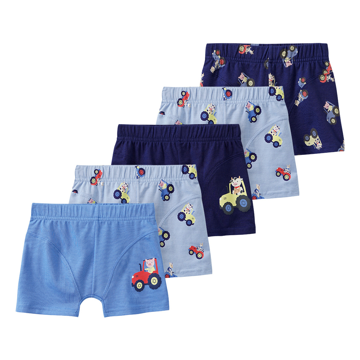 5 Jungen Boxer mit Bauernhof-Motiven von Topolino