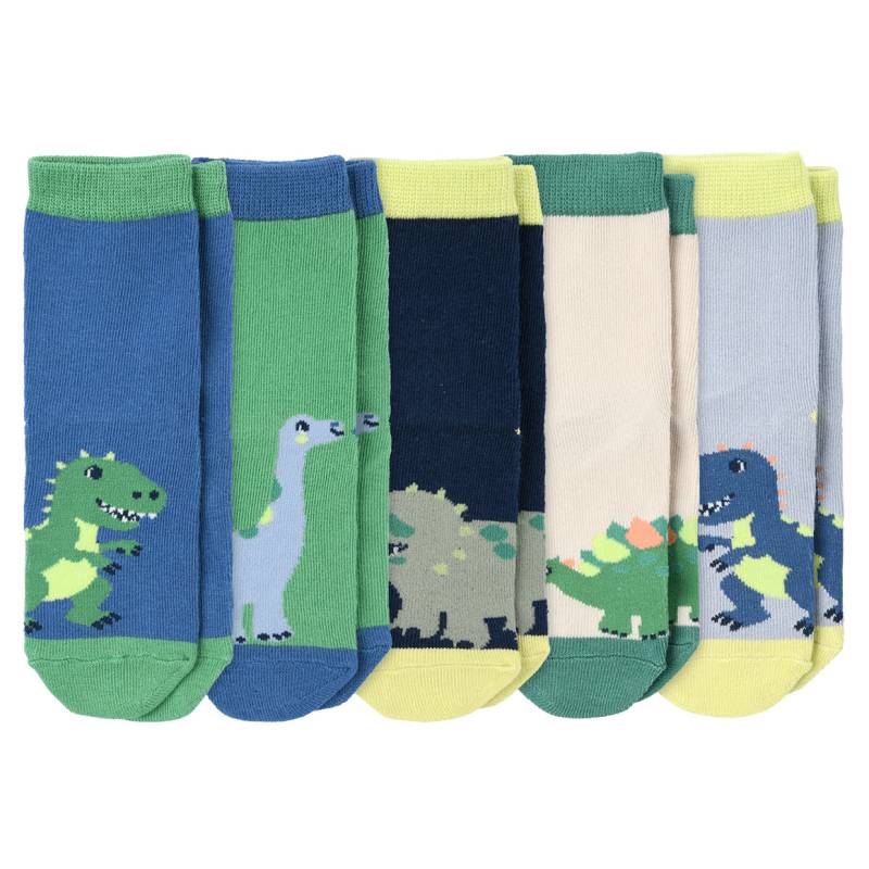 5 Paar Jungen Socken mit Dino-Motiven von Topolino