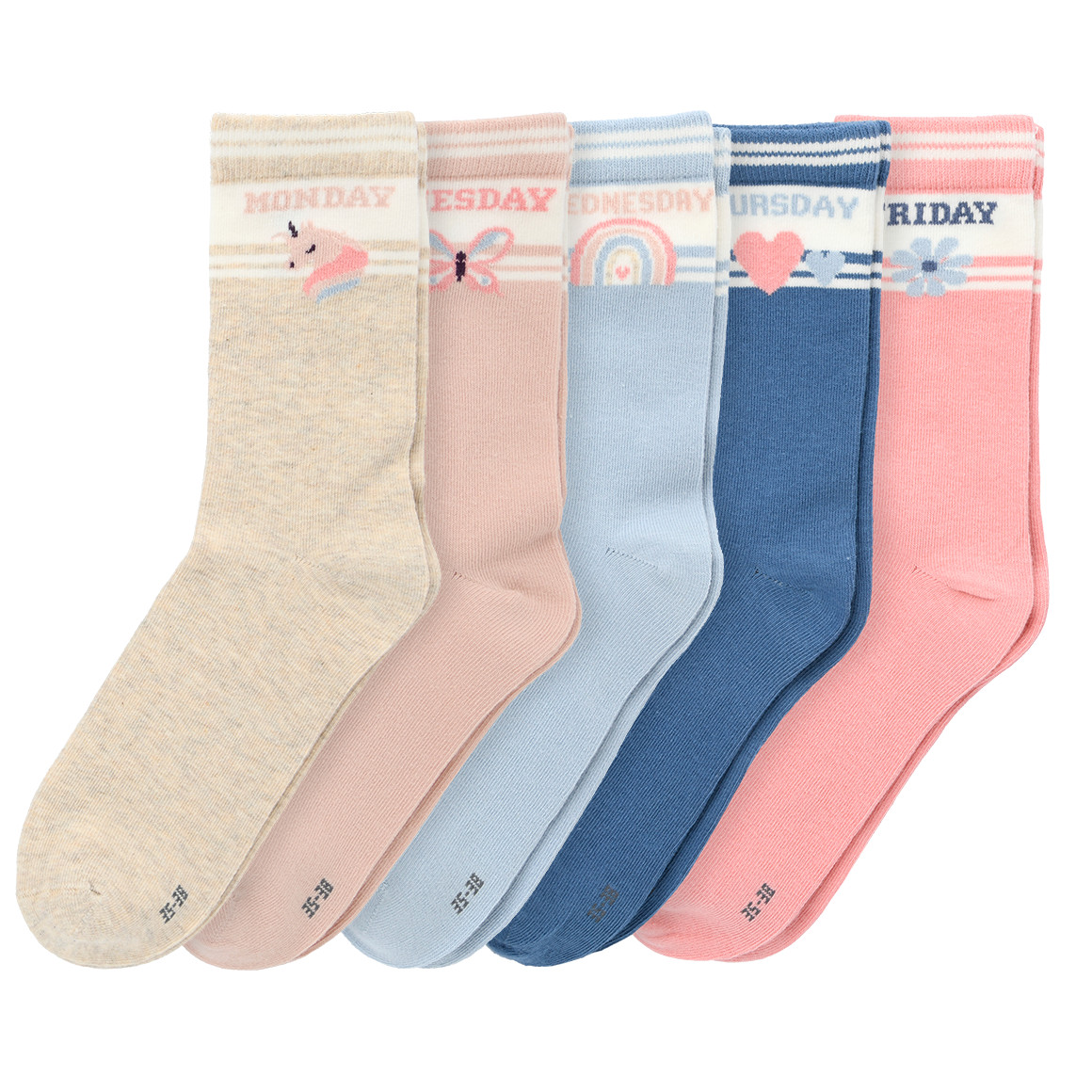 5 Paar Mädchen Socken mit Bio-Baumwolle 5 Paar Mädchen Socken mit Bio-Baumwolle von Topolino