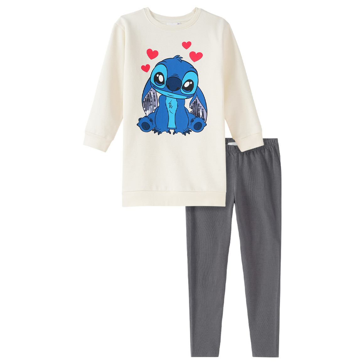 Disney Stitch Set mit Sweatkleid und Leggings Disney Stitch Set mit Sweatkleid und Leggings von Topolino