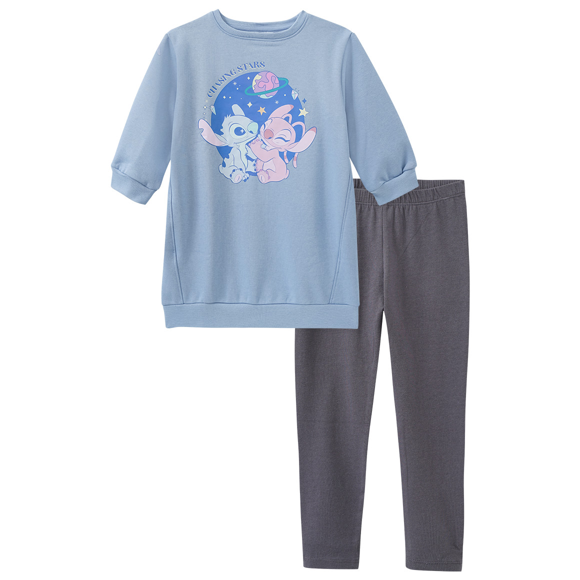 Disney Stitch Set mit Sweatkleid und Leggings Disney Stitch Set mit Sweatkleid und Leggings von Topolino