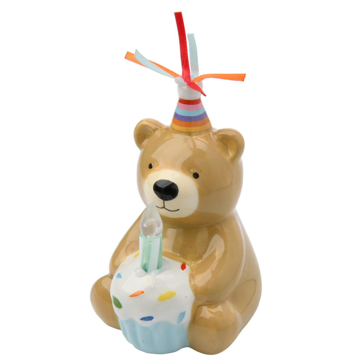 Geburtstagsdeko mit LED-Kerze Bär von Topolino