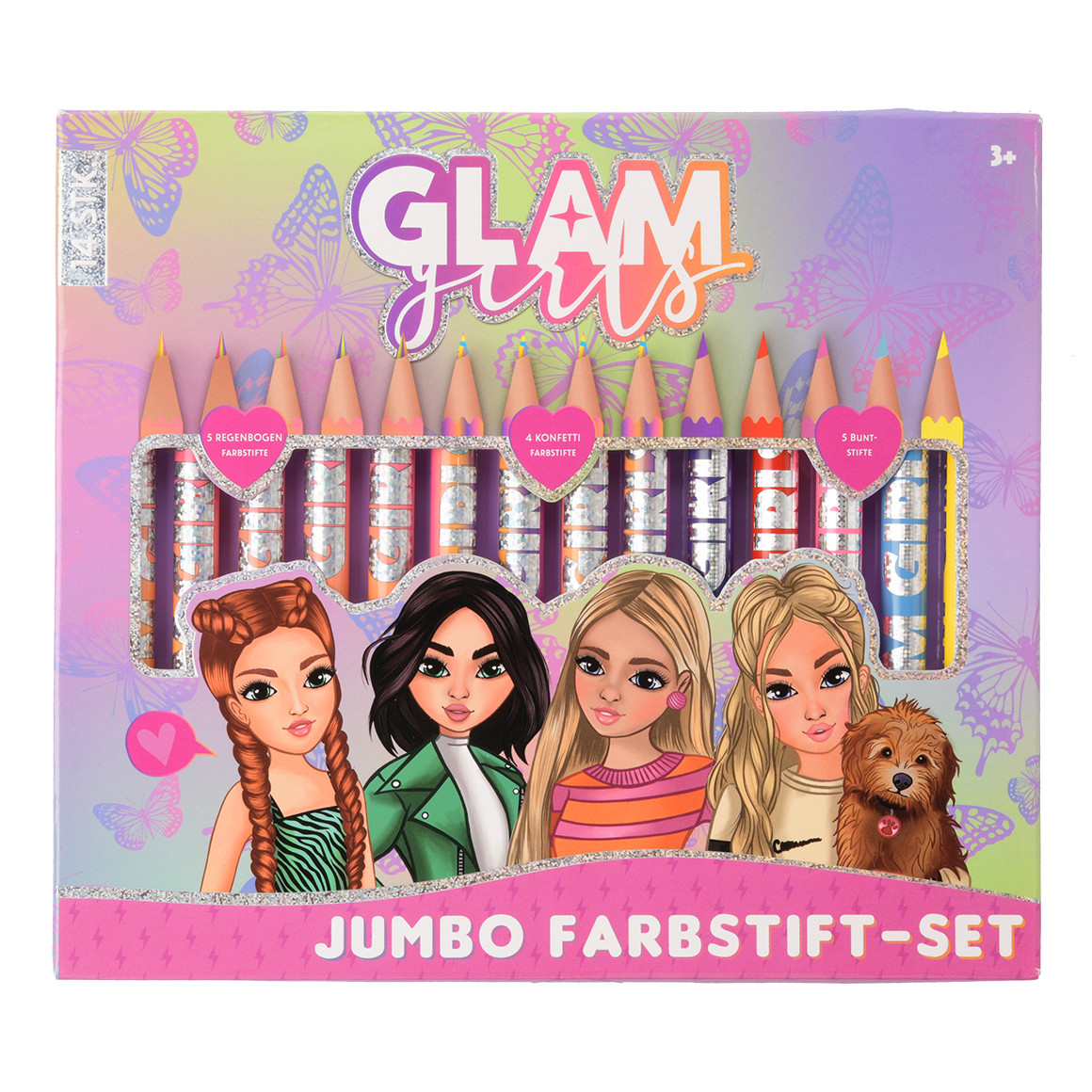 Glam Girls Farbstift-Set mit 14 Stiften von Topolino