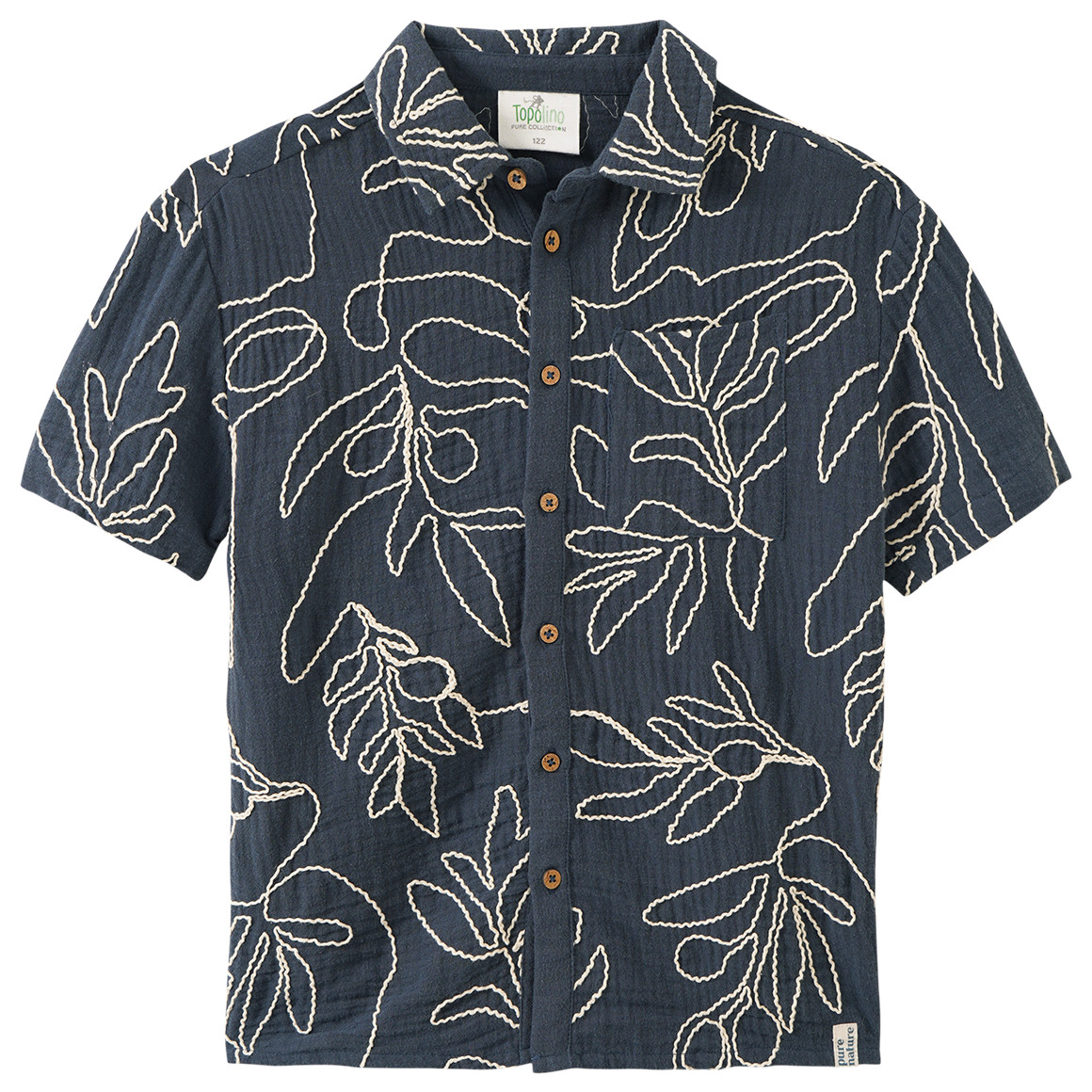 Jungen Musselinhemd mit Stickerei von Topolino